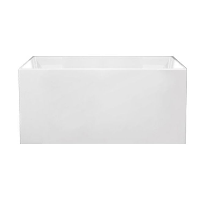 Rectangular Soaking Acrylic Bathtub Antique Finish Back to Wall Bath