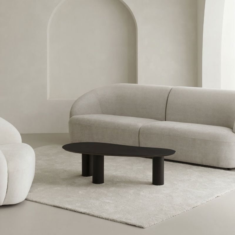 Round Black/White Coffee Table 3 Legs 1 Single Cocktail Table