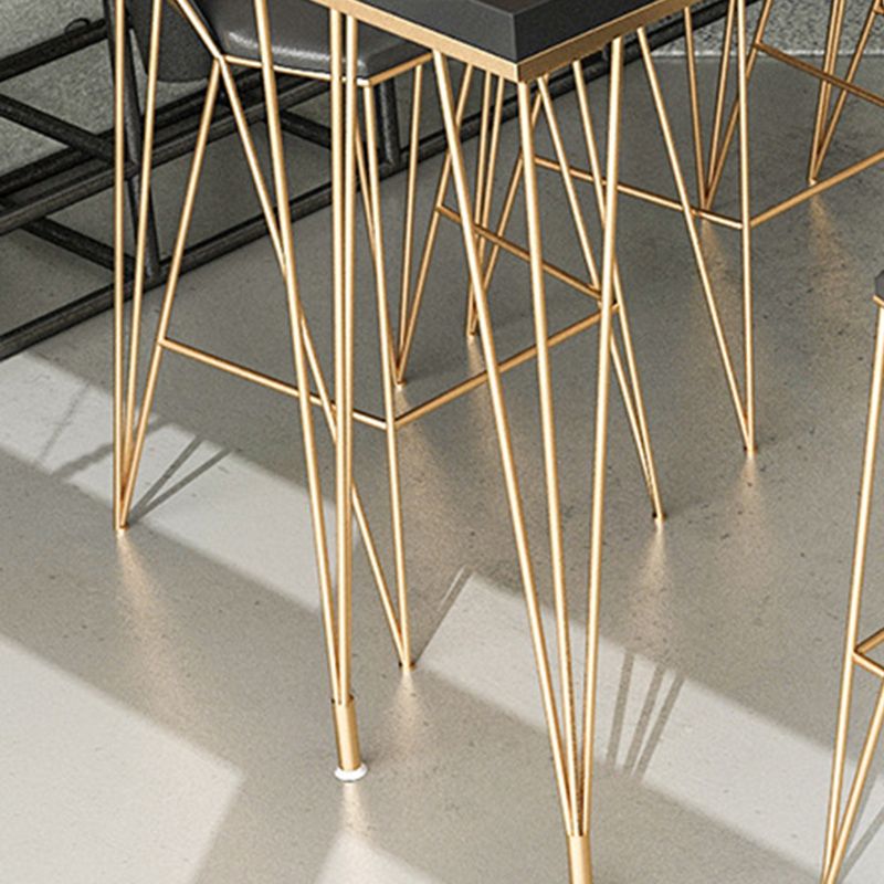 Glam Bar-height Table Solid Wood Top Pub Table for Dining Room