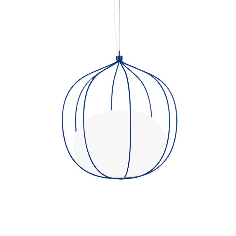 Moderner Stil Anhänger Licht Egei Milch Glasfeder Licht mit Melondrahtrahmen für Büro