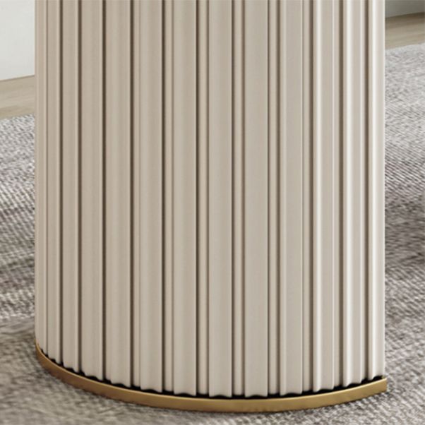 Glam White Sintered Stone Dining Table Set Oval 1/2/5/7 Pieces Dining Set for Home Use