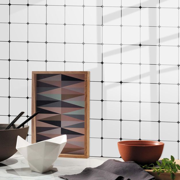 Square Peel and Stick Backsplash Tile PVC Peel and Stick Tile for Kitchen