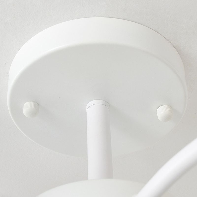 Modern Simple Circle Shape Ceiling Light with Glass Shade for Living Room