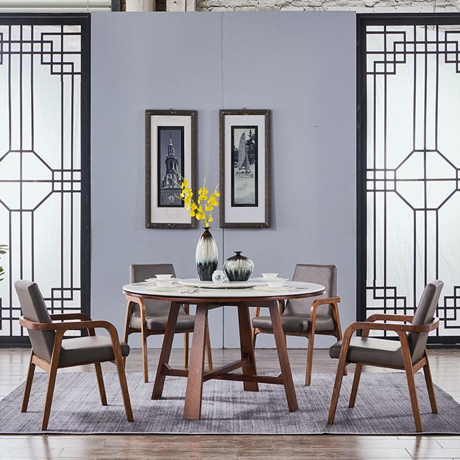 Silla de madera de fresno de estilo tradicional, silla de comedor individual con brazo trasero sólido de cocina