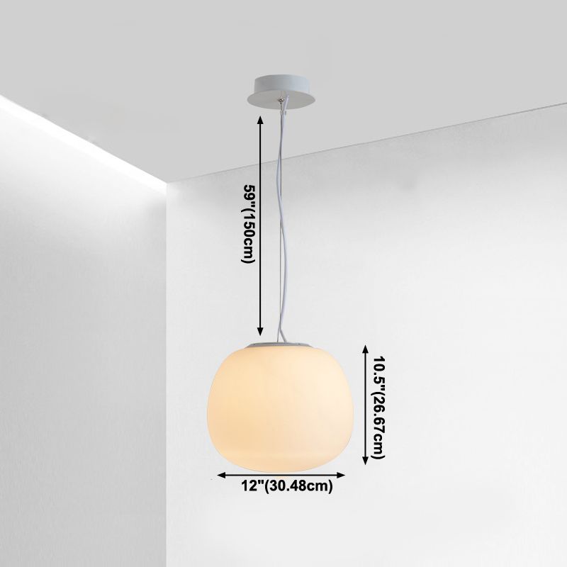 Glass Drop Shade Hanging Lights Modern Style 1 Head Hanging Mount Fixture for Restaurant