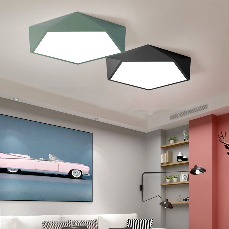 Geometrische Flush Mount Armatuur Minimalistische Stijl Metaal LED Slaapkamer Flush Mount Verlichting