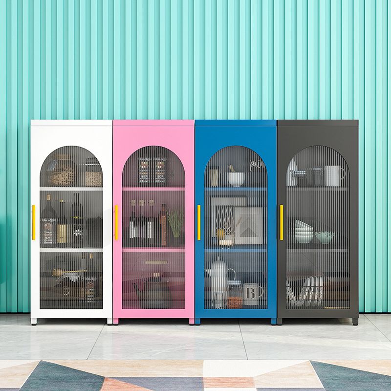 Metal Bookshelf Scandinavian Style Bookcase for Home and Office with Door