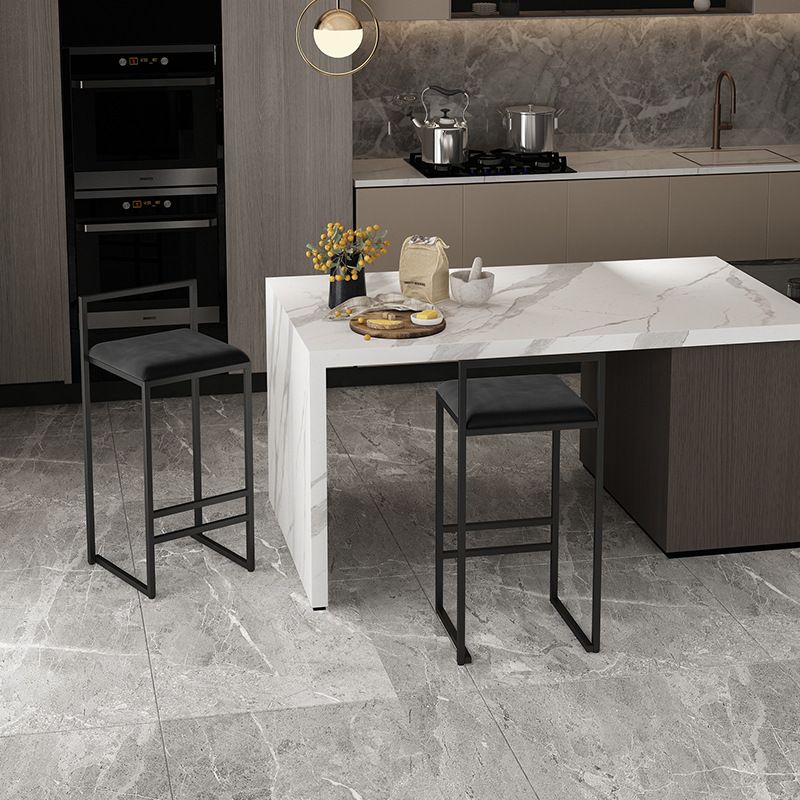 Contemporary Bar and Counter Stool Low Back Stool with Sled Base