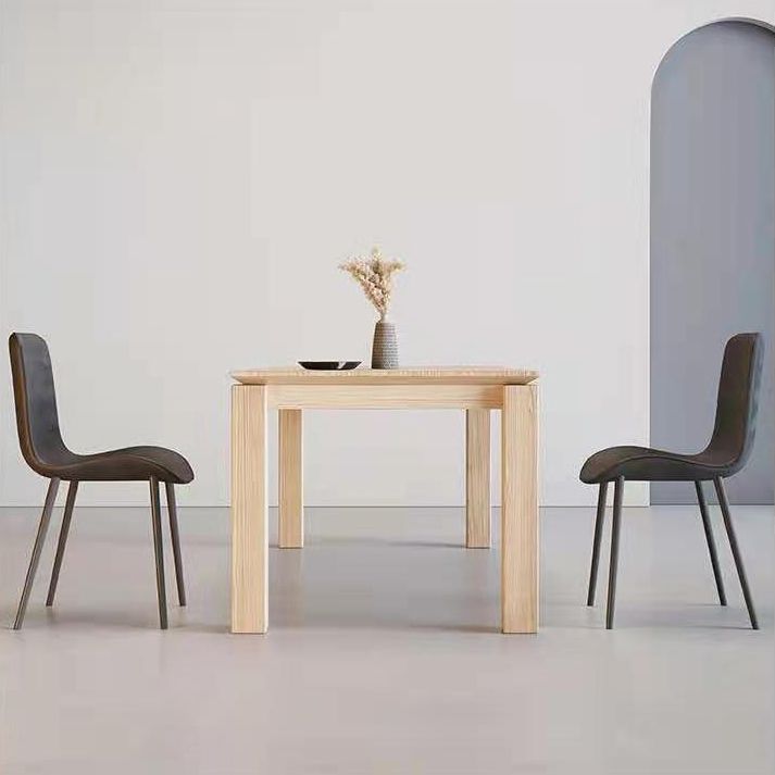 Mesa de color de madera clara rectangular mesa de madera maciza moderna con 4 patas