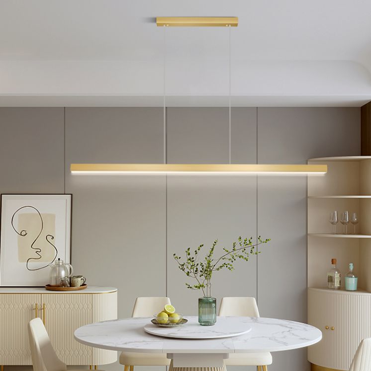 Linear Isola Pendant Gold Gold Modern Benice a sospensione Luce per sala da pranzo