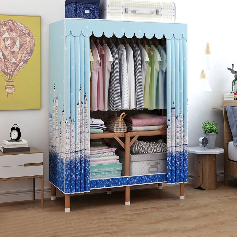 Metal Wardrobe Armoire with Legs Modern Wardrobe Closet with Shelves