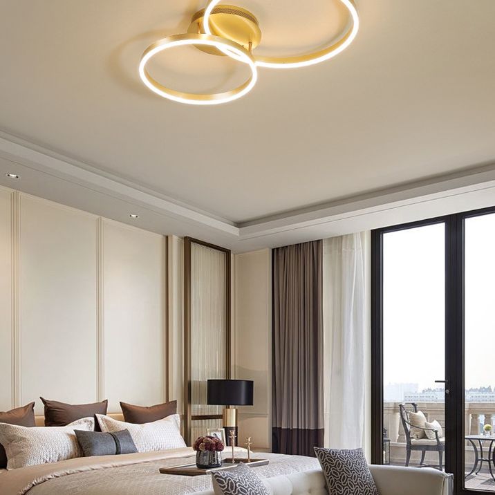 Metal Circle Ceiling Flush Mount Light Modern Style LED Gold Ceiling Light Fixture
