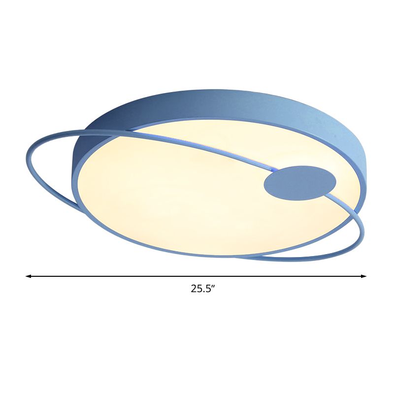 18 "/21.5" /25.5 " W Round Ceiling Flush Mount Nordic Style Acrylique DEL Blue / Pink Flush Light Fixture in Warm / White Light