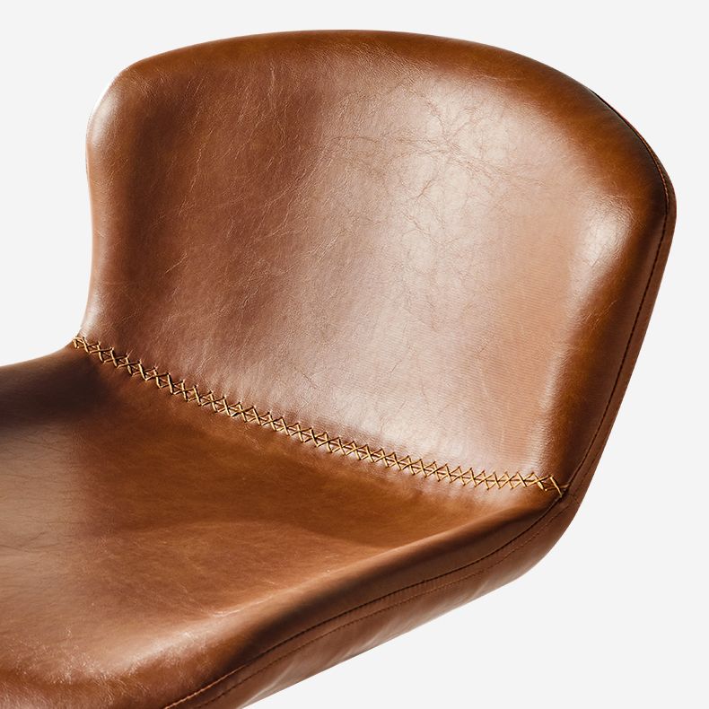 Faux Leather Adjustable Height Swivel Armless Bar Stool with Footrest