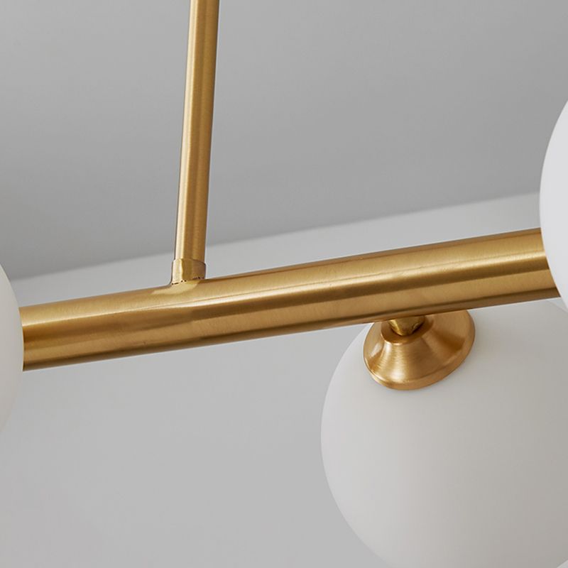 Modern Style Spherical Shape Island Lights Glass Island Lighting in Gold