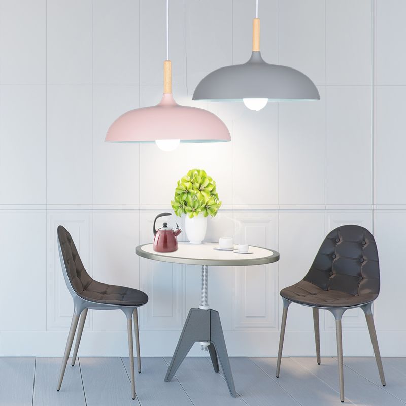 Pot Cover Forme Hanging Lighting Modern Style Metal 1-Light Pendant le restaurant