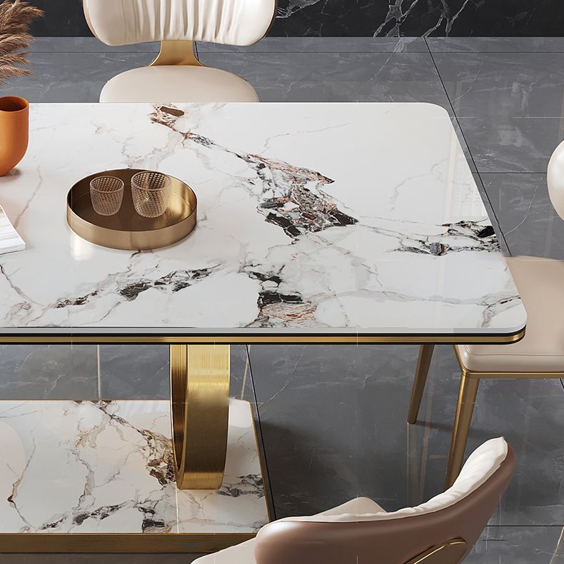 Base de caballete rectangular, muebles para el hogar, colección de comedor de acero inoxidable para comedor