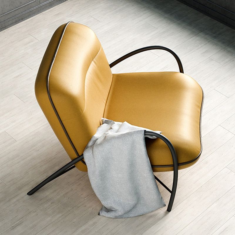 Contemporary Accent Armchair Modern Upholstered Accent Chair in Yellow