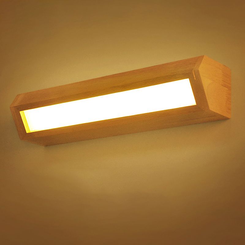 Moderne Stil Leuchte Rechteck Form Holz 1-Licht-Wandhalterlicht Licht