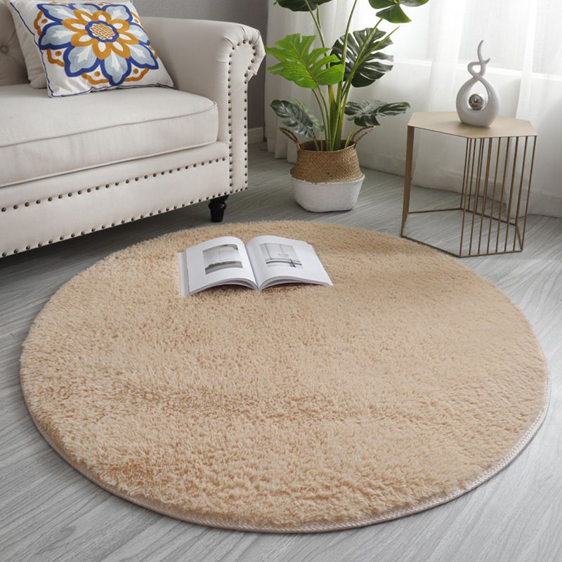 Casual Living Room Rug Multi Colored Solid Color Indoor Rug Polyster Non-Slip Backing Easy Care Carpet