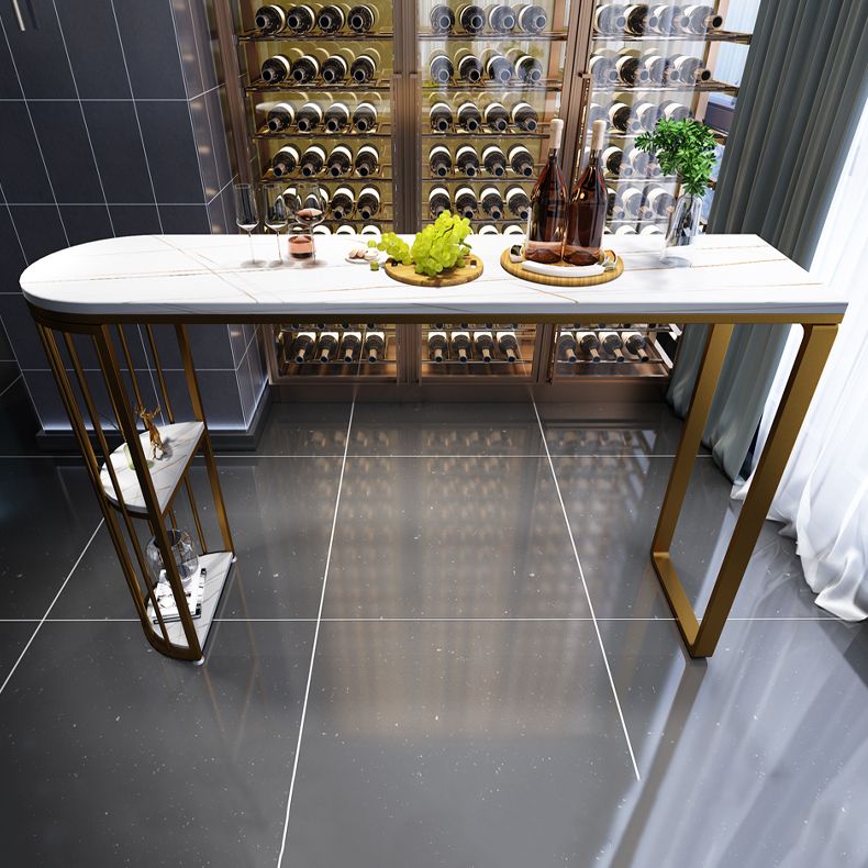 Glam Indoor Counter Height Set Stone and Metal 1/2/5 Pieces Storage Pub Dining Set