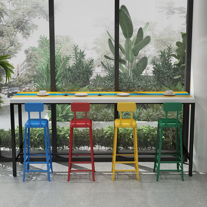 Modern 1/5/9 Pieces Bar Table Set Rectangle Pine Wood Counter Table with High Stools