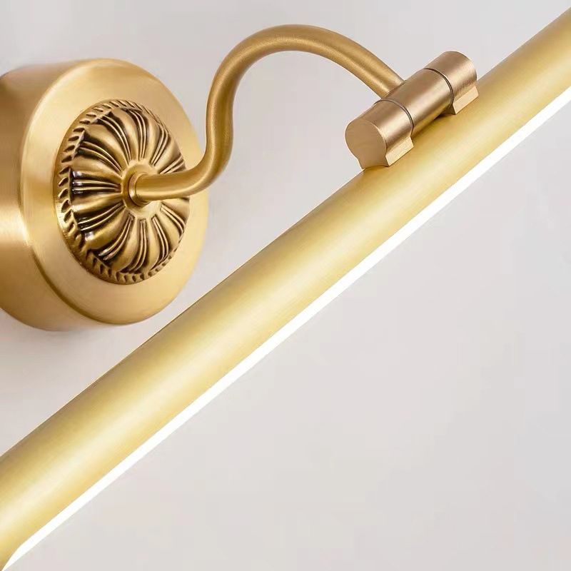 1 Light Linear Wall Lighting Modern Copper Mirror Wall Mounted Light Fixture