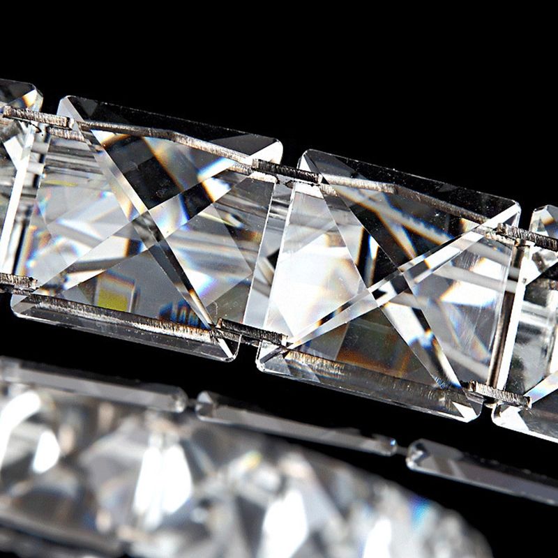 5-licht semi-spoel licht eenvoudig windmolen kristal semi-spoelbevestiging in chroom voor slaapkamer, warm/wit/3 kleurlicht