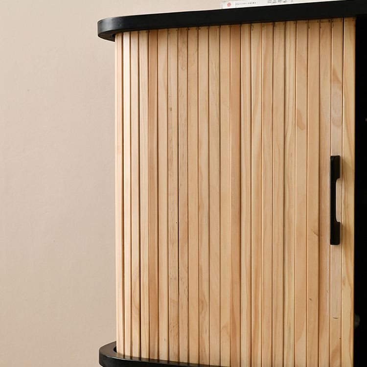 Door Pine Wood Sideboard Modern Buffet Server Cabinet with Storage for Dining Room