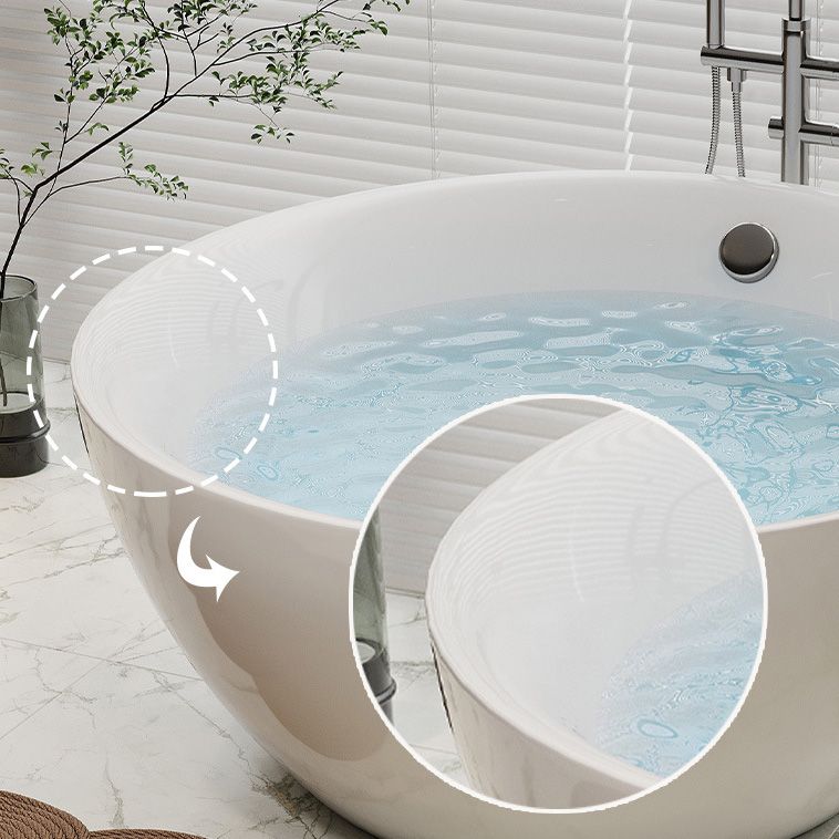 Modern Stand Alone Bathtub with Center Drain Acrylic Bath Tub