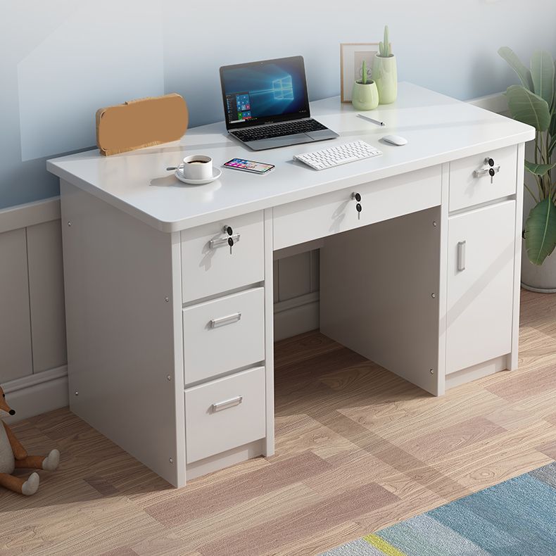 29" H Rectangular Writing Desk with Locking Drawers Office Desk