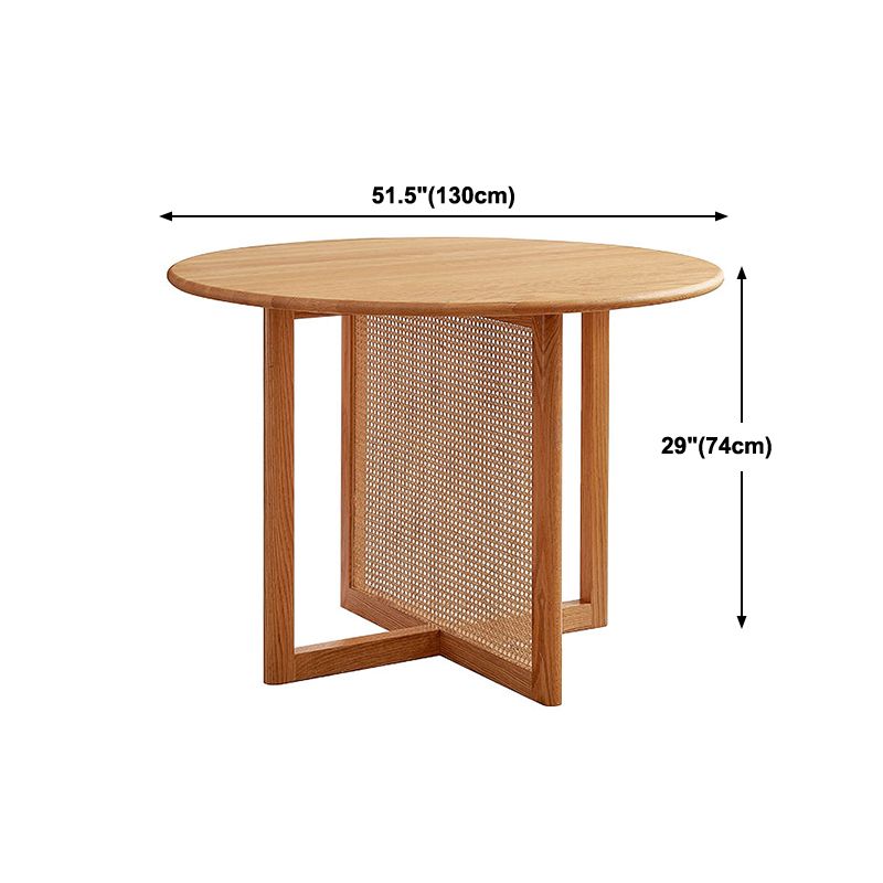 Contemporary Solid Wood Dinner Table Round Wood Base Dining Table