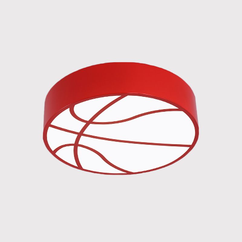 Red/Blue/Green Basketball Ceiling Fixture Children LED Acrylic Flush Mount Recessed Lighting