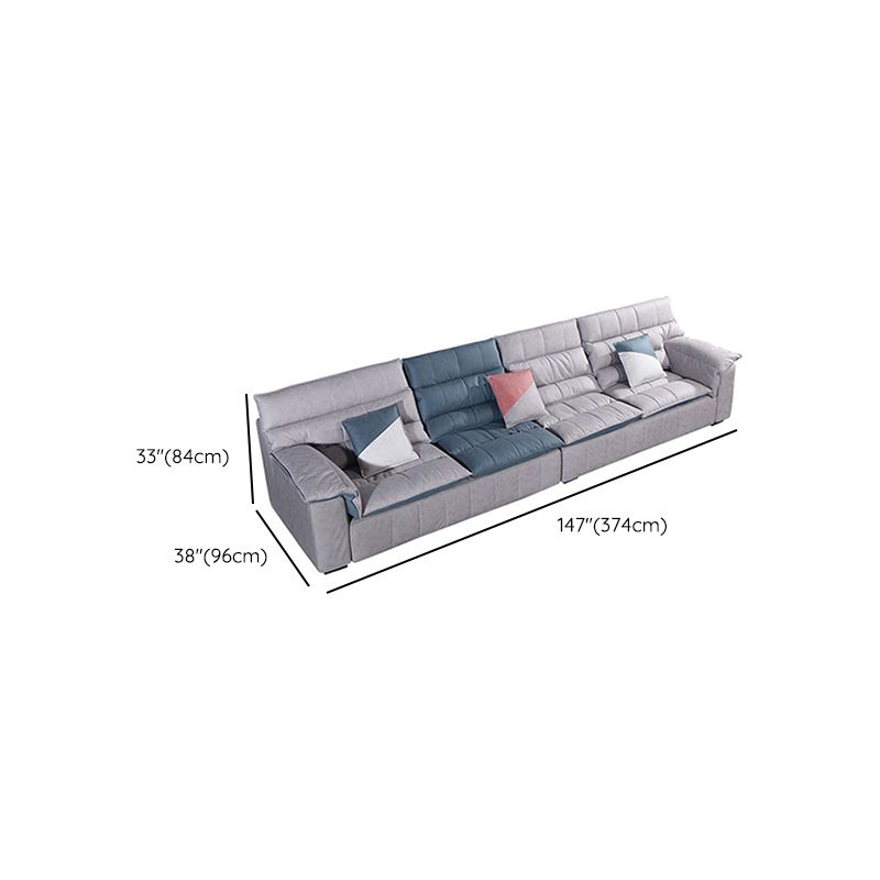 Scandinavian Gray 3/4-seat Sectional Pillow Top Arm Sectional Sofa