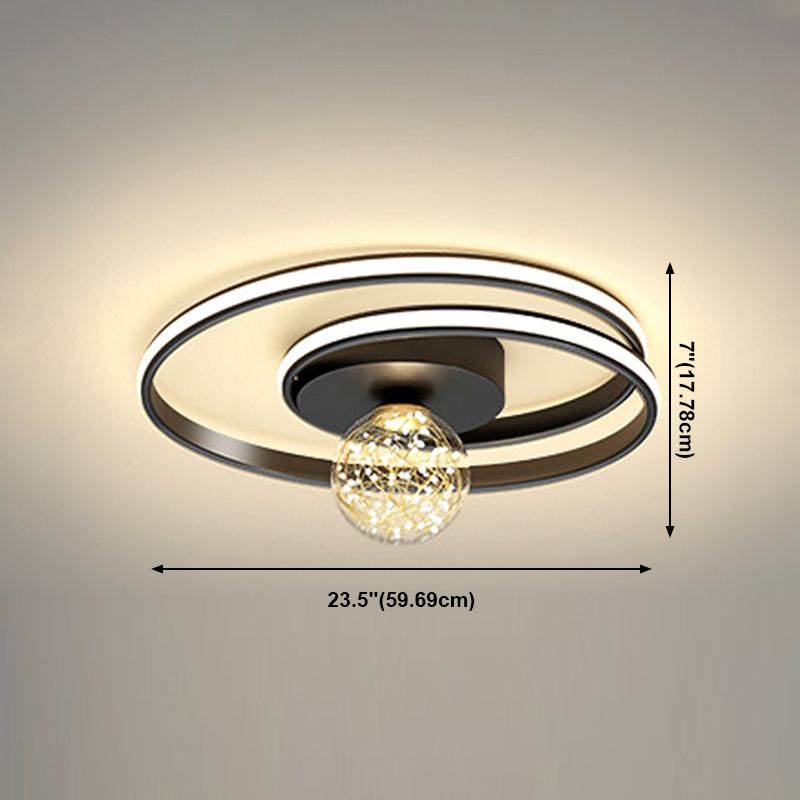 Plafonniers encastrés à LED noirs avec abat-jour en silicone Luminaire encastré moderne