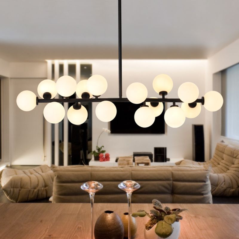 Ball Shape Glass Chandelier Light Modern Style 16 Lights Chandelier Light Fixture