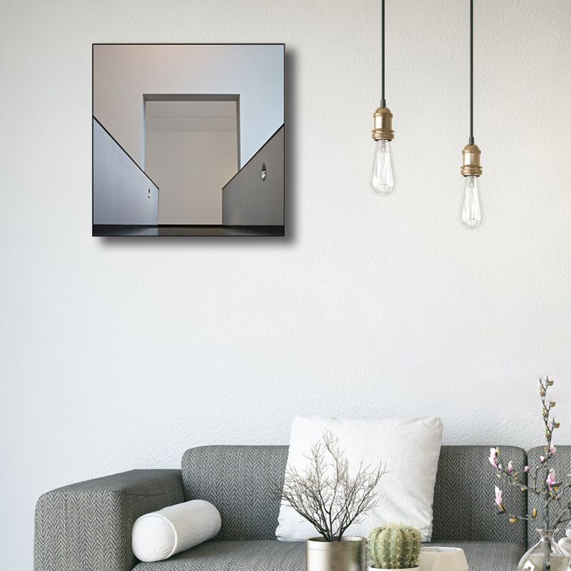 Geometric Canvas Wall Art Minimalist Aesthetics Architecture Wall Decor in White for Home