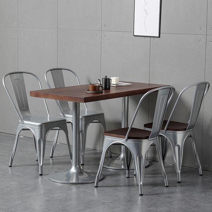Industrial Dining Room Table Pine Solid Wood Table with Metal Base for Home Kitchen Dinner