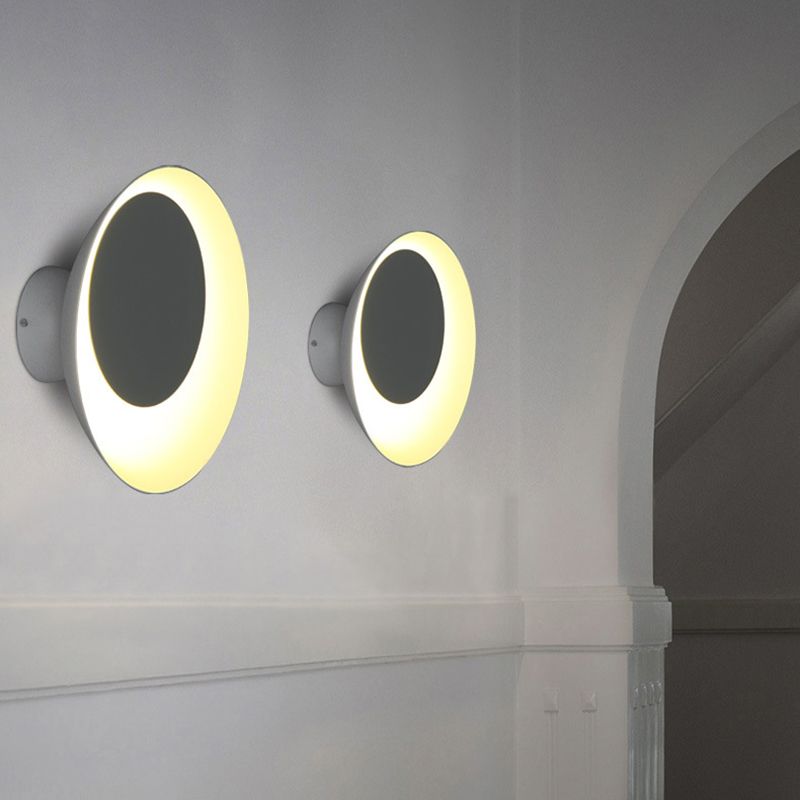 Iluminación de la pared de sombra redonda lámpara de apliques de metal de luz 1 de luz para sala de estar para sala de estar