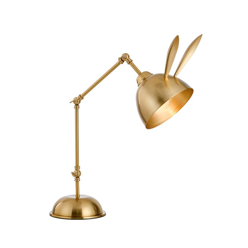 Rabbit Shaped Night Table Light Simple Metal 1 Head Bedroom Nightstand Lamp with Swing Arm
