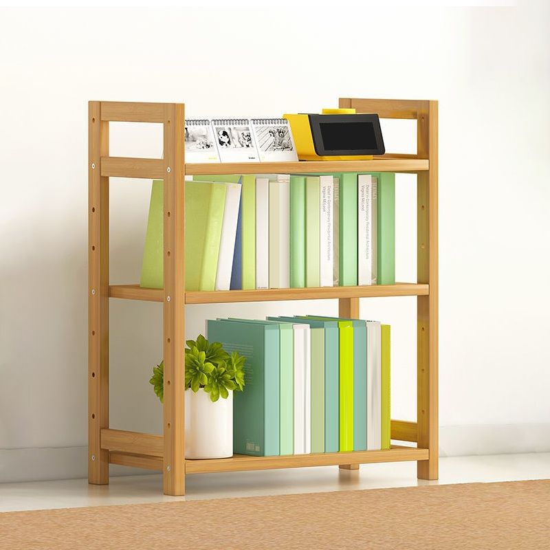 Modern Solid Bamboo Bookcase, Geometric Bookshelf for Any Room, 10" W