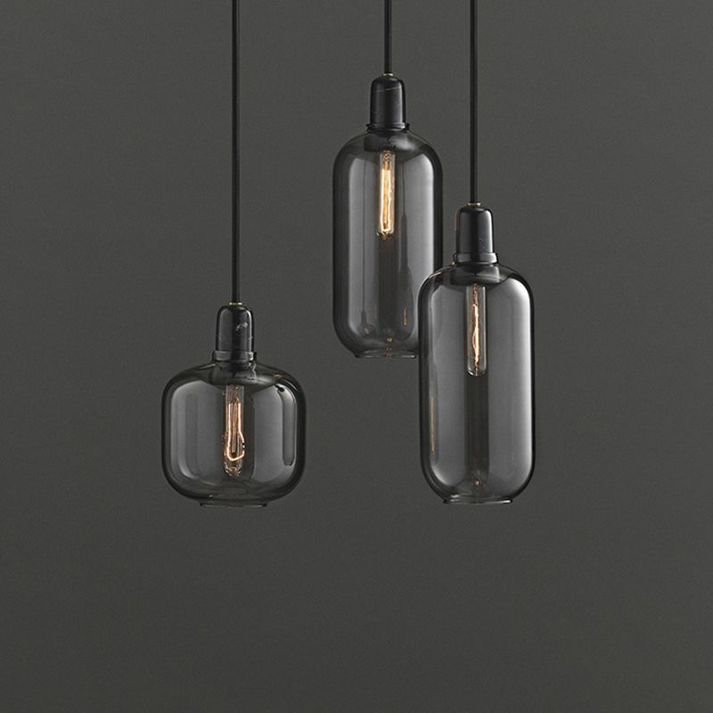 Nuance en verre suspendu léger moderne 1 la tête de tête lumière pour la salle à manger