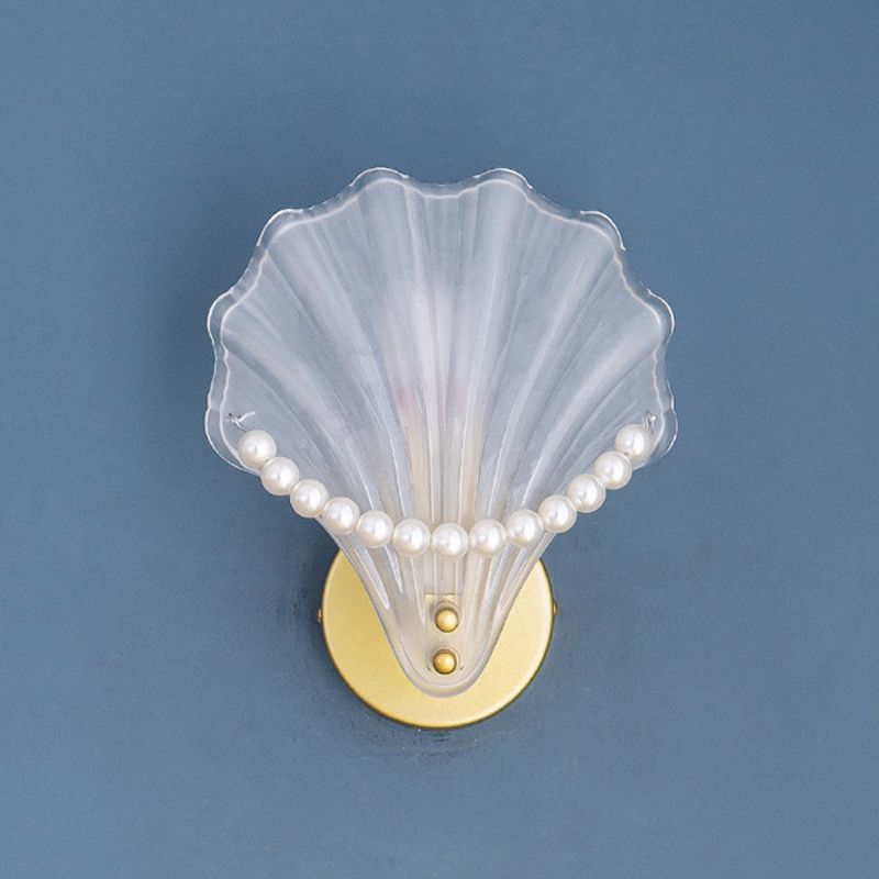 Golden Finish Single Contemporary Wall Mounted Sconce Glass Wall Light