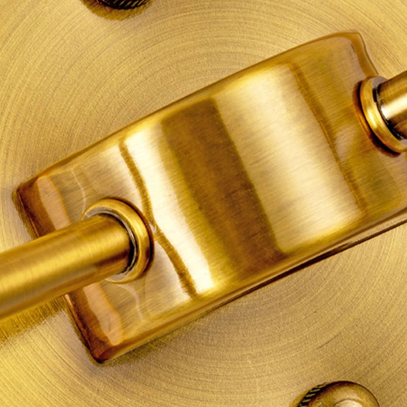 Gold Modern Metal Wall Sconce Cone Shape Wall Light with Fabric Shade for Bedroom