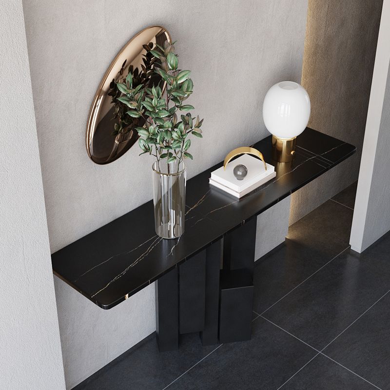 Stone Modern Console Table 1 Shelf 13.78" Wide Accent Table for Hall