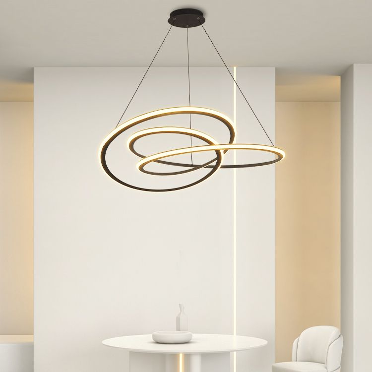 Twist Shade Metal Chandelier Light Modern 1- Light Lighting Lighting Lighting en noir