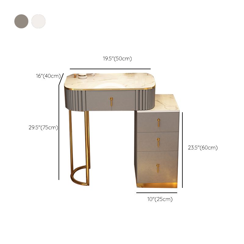 Solid Wood Makeup Vanity Desk Lighted Mirror Makeup Vanity Set