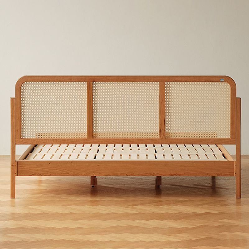 Classic Standard Bed Cherry Solid Color Bed Frame With Custom Gold Legs