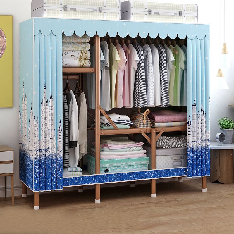 Metal Wardrobe Armoire with Legs Modern Wardrobe Closet with Shelves