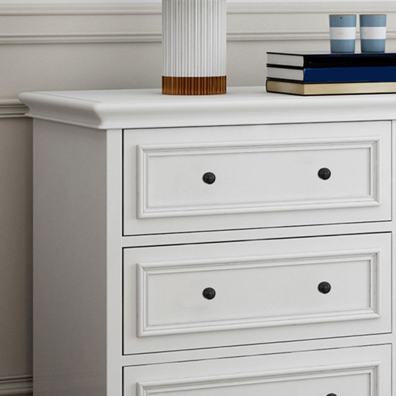 Modern Wood White Storage Chest with Soft-Close Drawers for Home
